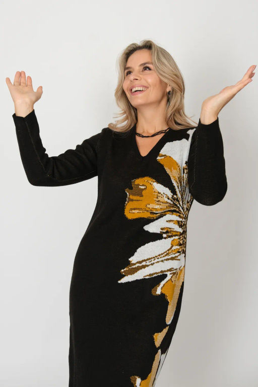 ЗЛАТА Платье В 2363/ черно-горчичный