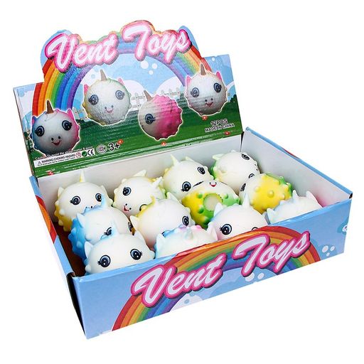 Цена за 2 шт. Мялка «Единорог» с пастой, цвета МИКС