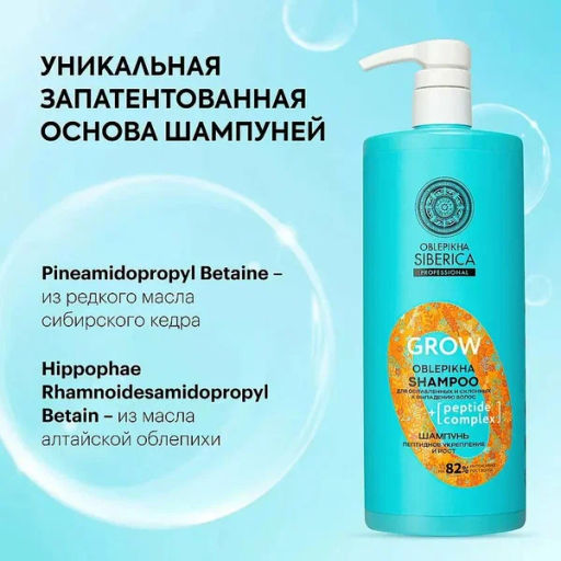 "NS" OBLEPIKHA Prof./Grow/ Шампунь"Пептидное укрепление и рост" ослабл.и склон.к выпадению вол.400мл