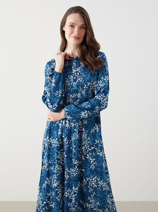 Bisiklet Yaka ?i?ekli Elbise