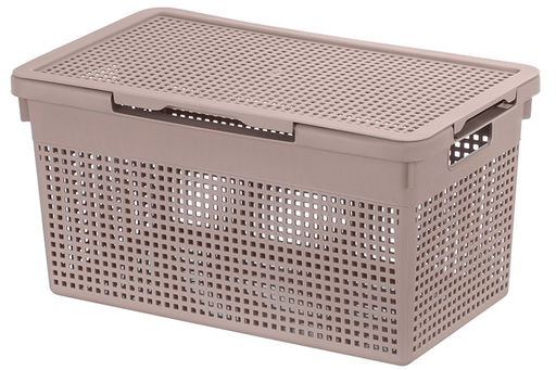Корзина с крышкой 21 л 45,5*26,5*23,5 см Лофт узкая, мокка (модель 562139) - Elan gallery фото 3