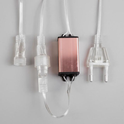 Гирлянда «Сосульки» 2.5×0.5 м, IP65, прозрачная нить, 288 LED, свечение мульти с эффектом стекания, 12 В