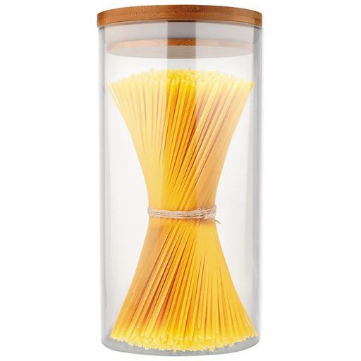 Стеклянная банка для сыпучих продуктов с крышкой BAMBU, объем: 1 л арт.004449 /Mallony/  фото 3