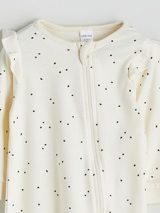 Bisiklet Yaka Puantiyeli K?z Bebek Tulum