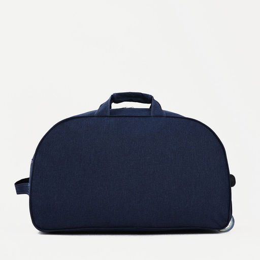 Сумка дорожная на молнии, на колёсах, 2 наружных кармана, цвет синий - Simaland фото 2