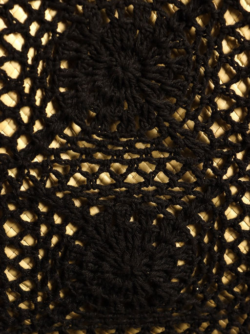 Сумка плетёная из пандана, 35×20×50 см, бежево-чёрная