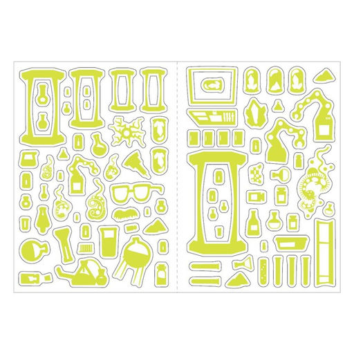 Книга со светящимися наклейками Безумная лаборатория, 90 наклеек, 4 стр. - Буква-ленд фото 3