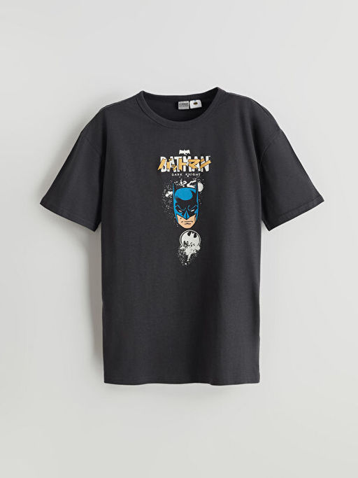 Bisiklet Yaka Batman Bask?l? Erkek ?ocuk Ti??rt