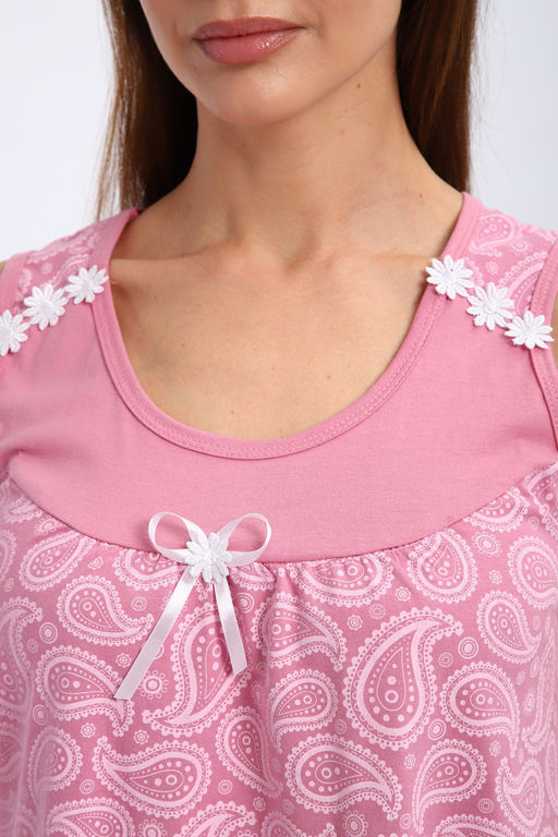 Ночная сорочка из кулирки Василиса лиловая огурцы - Амадэль фото 18