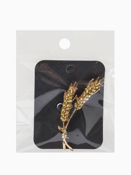 Брошь «Колосья» пшеницы, цвет жёлтый в золоте