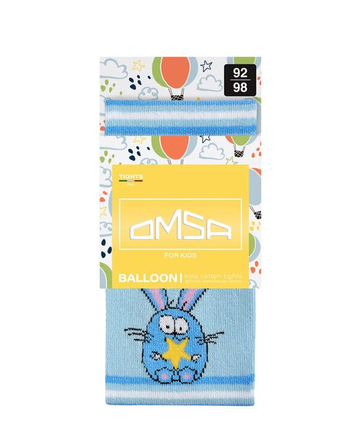 (Omsa) Collant 11Р62-1 с рисунком (кот и зайчик) blu chiaro