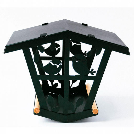 Кормушка для птиц металлическая "Теремок" 26х20,5х20см, черный (Россия)