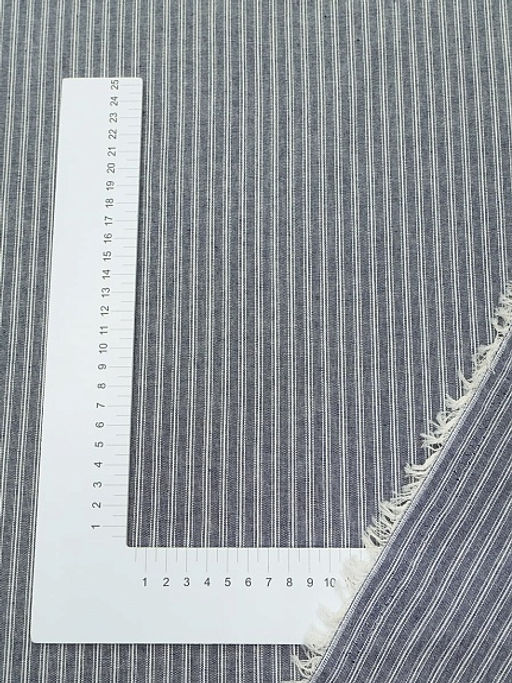 Пестрядь Тройная белая полоска цв.чернильно-синий меланж, ш.1.45м, хлопок-100%, 115гр/м.кв - Купава фото 4