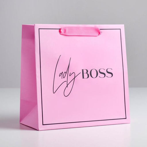 Цена за 2 шт. Пакет подарочный ламинированный квадратный, упаковка, «Lady Boss», 22×22×11 см