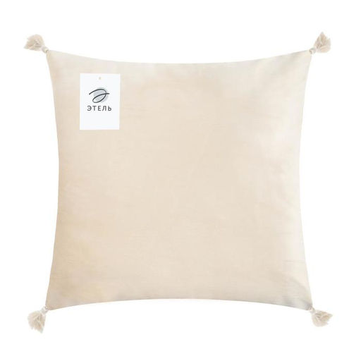 Наволочка декоративная с кисточками Этель цвет молочный, 45х45 см, полиэстер, велюр  фото 5