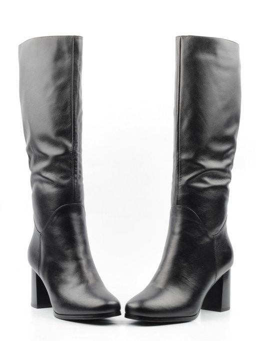 02-K91-D1 BLACK Сапоги зимние женские (натуральная кожа, натуральный мех (еврозима)) - Фабричный китай фото 12