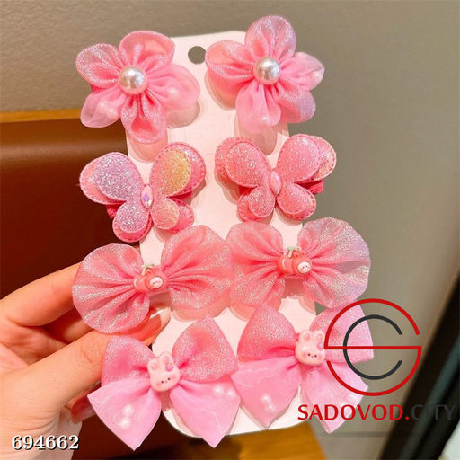 Набор детских заколок с бантом для волос