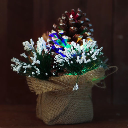 Новогодняя композиция «Шишка», с подсветкой, 8.5×8.5×14 см - Лесная мастерская фото 4