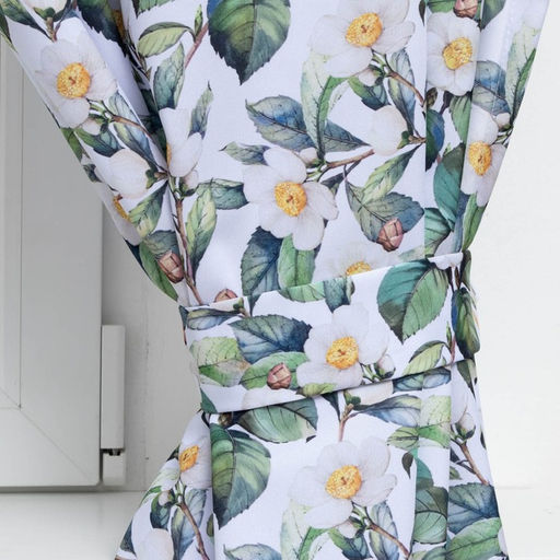 Комплект штор для кухни с подхватами Сamellia 145х180см-2 шт., 100% п/э - Этель фото 3