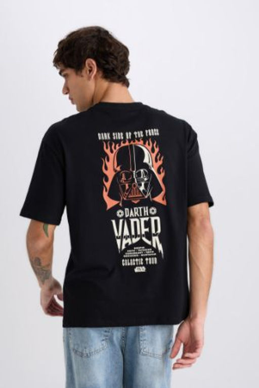 Star Wars Boxy Fit Bisiklet Yaka S?rt Bask?l? K?sa Kollu Tisort