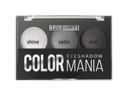 BelorDesign Тени для век COLOR MANIA 3-х цветные тон 031 серый