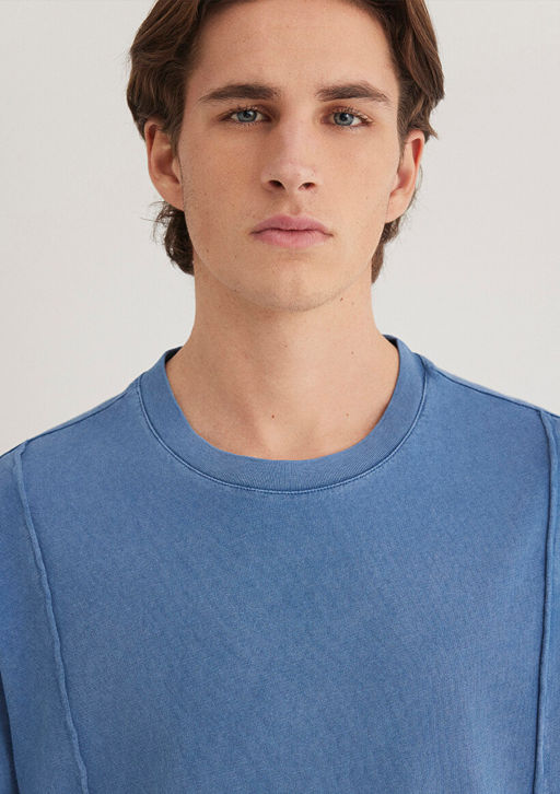 Dikis Detayl? Mavi Tisort фото 7