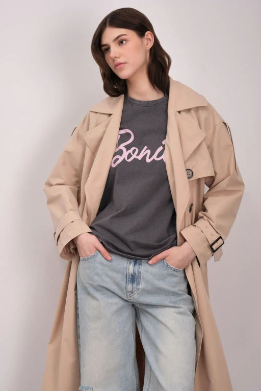 Двубортный темно-бежевый плащ-макси - Incity фото 9