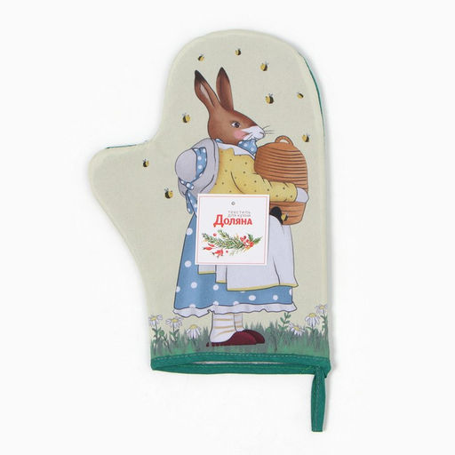 Варежка-прихватка Доляна Пчелы 20х28 см, 35% хл, 65% пэ, ватин 250 г/м2  фото 4