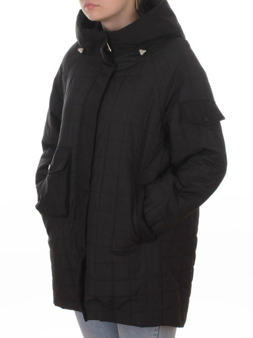 9608 BLACK Куртка стеганная демисезонная женская (100 гр. синтепон) - Fashion фото 5