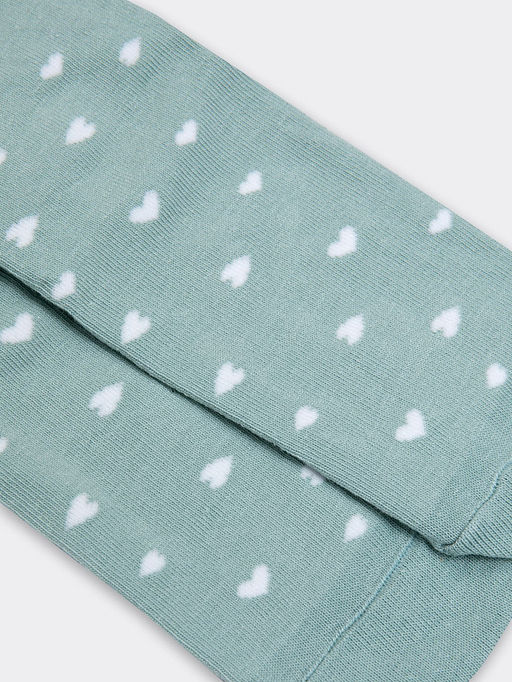 Цена за 5 пар! Высокие детские носки в оттенке кэмел с рисунком в виде сердечек - Mark formelle фото 12