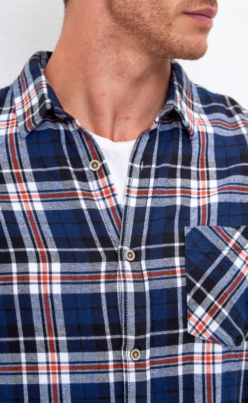 Рубашка фланель F121-0460 orange-blue - Fine joyce фото 5