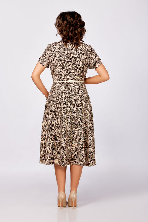 Платье Swallow 836 бежевые камушки на чёрном фото 5