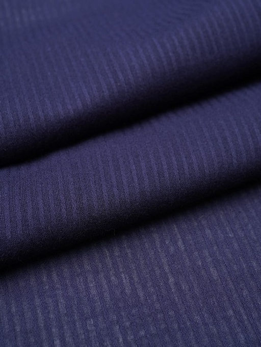 Фактурный хлопок Полоски цв.Чернильно-синий, ш.1.48м, батист, хлопок-100%, 60гр/м.кв - Купава фото 2