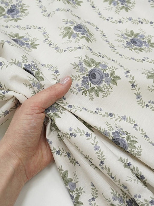 Сатин Цветочный импульс, ш.2.35м, хлопок-100%, 110гр/м.кв - Купава фото 7