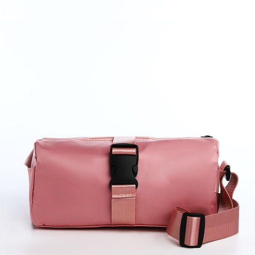 Сумка молодёжная на молнии, 25×12×12 см, розовая