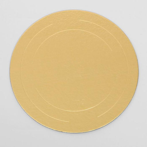 Цена за 10 шт. Подложка для торта, кондитерская, усиленная, 24 см, золото, 2.5 мм