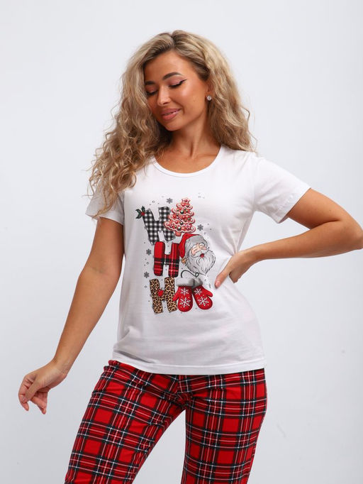 Пижама женская, модель 154, трикотаж (44 размер, Новый год) - Ивановотекстиль фото 8