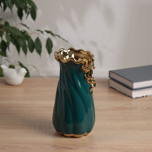 Ваза Икер, 19?9 см, керамика, зелёная