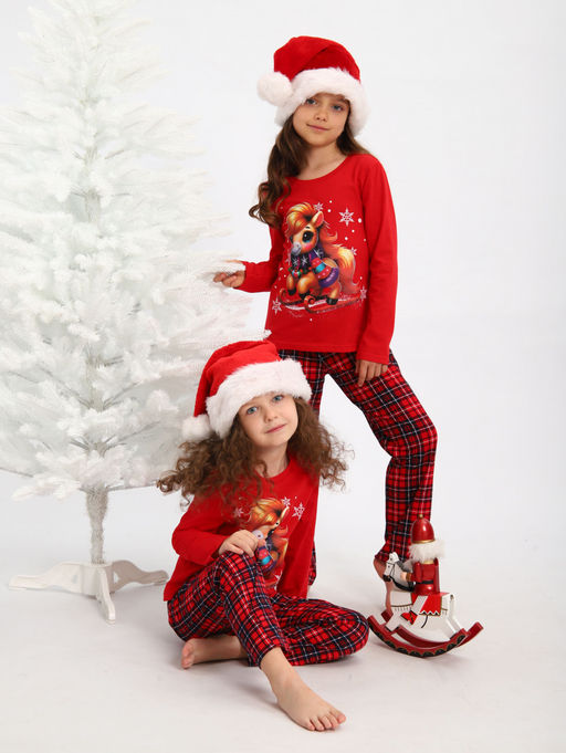 ПЖ064 Пижама "Лошадка" (красный)