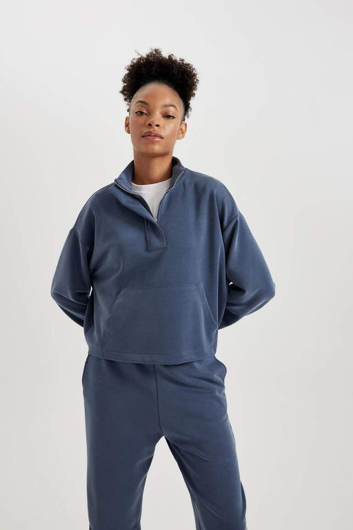 DeFactoFit Спортивная толстовка Oversize премиум-класса с высоким воротником  фото 7