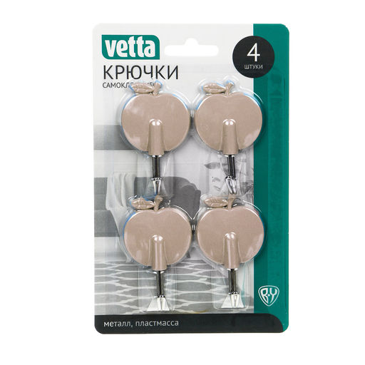 Набор крючков самоклеющихся на блистере 4 шт. WF-005, 440-037