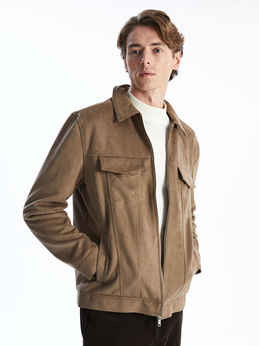 Куртка Slim Fit Gomlek Yaka замшевая мужская