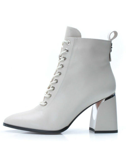 01-PCS125-2 BEIGE Ботинки демисезонные женские (натуральная кожа, байка)