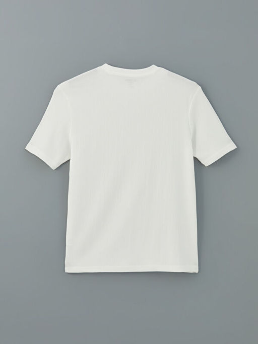 Bisiklet Yaka K?sa Kollu Bask?l? Penye Erkek Ti??rt