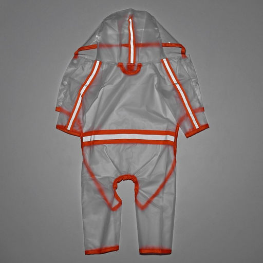 Дождевик-комбинезон для собак, р-р M (ДС 30, ОГ 42 см, вес 5-8 кг), прозрачный-оранжевый - Simaland фото 12