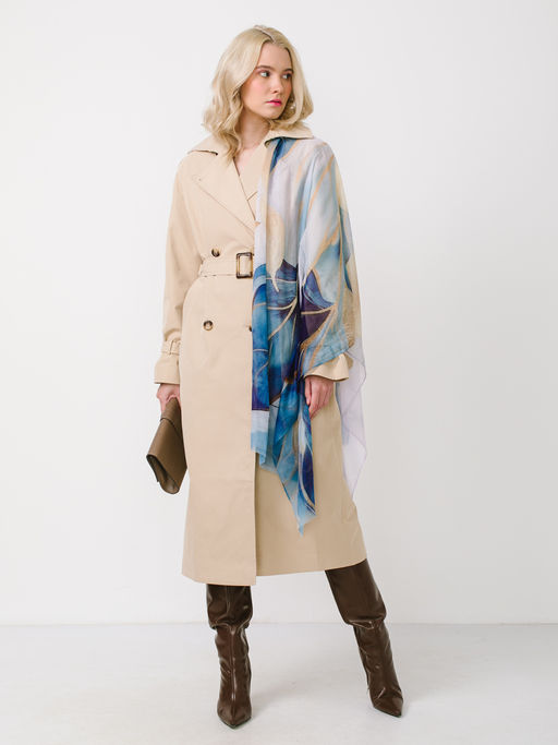 Большой, мягкий, тонкий и очень нежный двусторонний палантин с рисунком в стиле арт-деко - Tantino фото 2