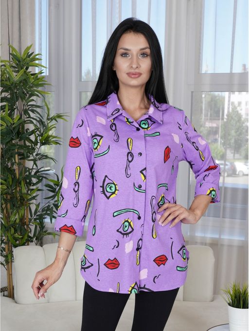 Жанетта туника женская (полоса синий) - Lovetex фото 25