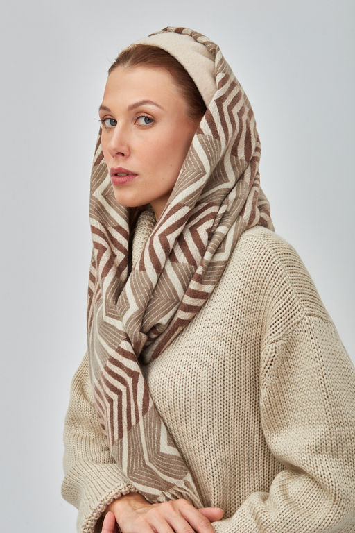 В составе шерсть и кашемир! теплый двусторонний палантин - Tantino фото 12