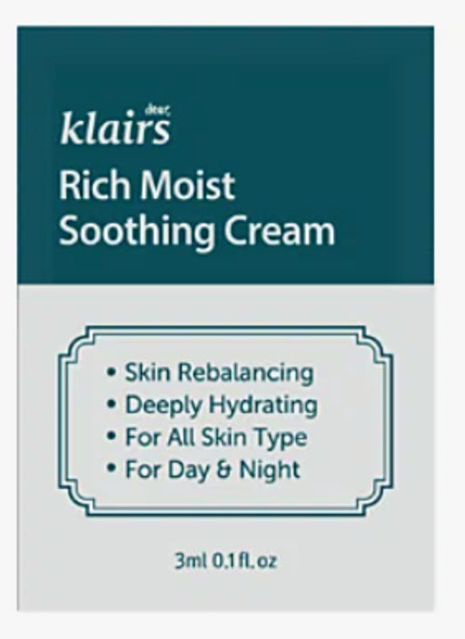 5ШТ*3МЛ ПРОБНИК! DEAR, KLAIRS SAMPLE пробник Rich Moist Soothing Cream (3 мл)