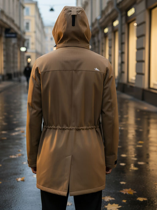 Парка спортивная мужская с капюшоном softshell бежевого цвета 9565B - Mtforce фото 44